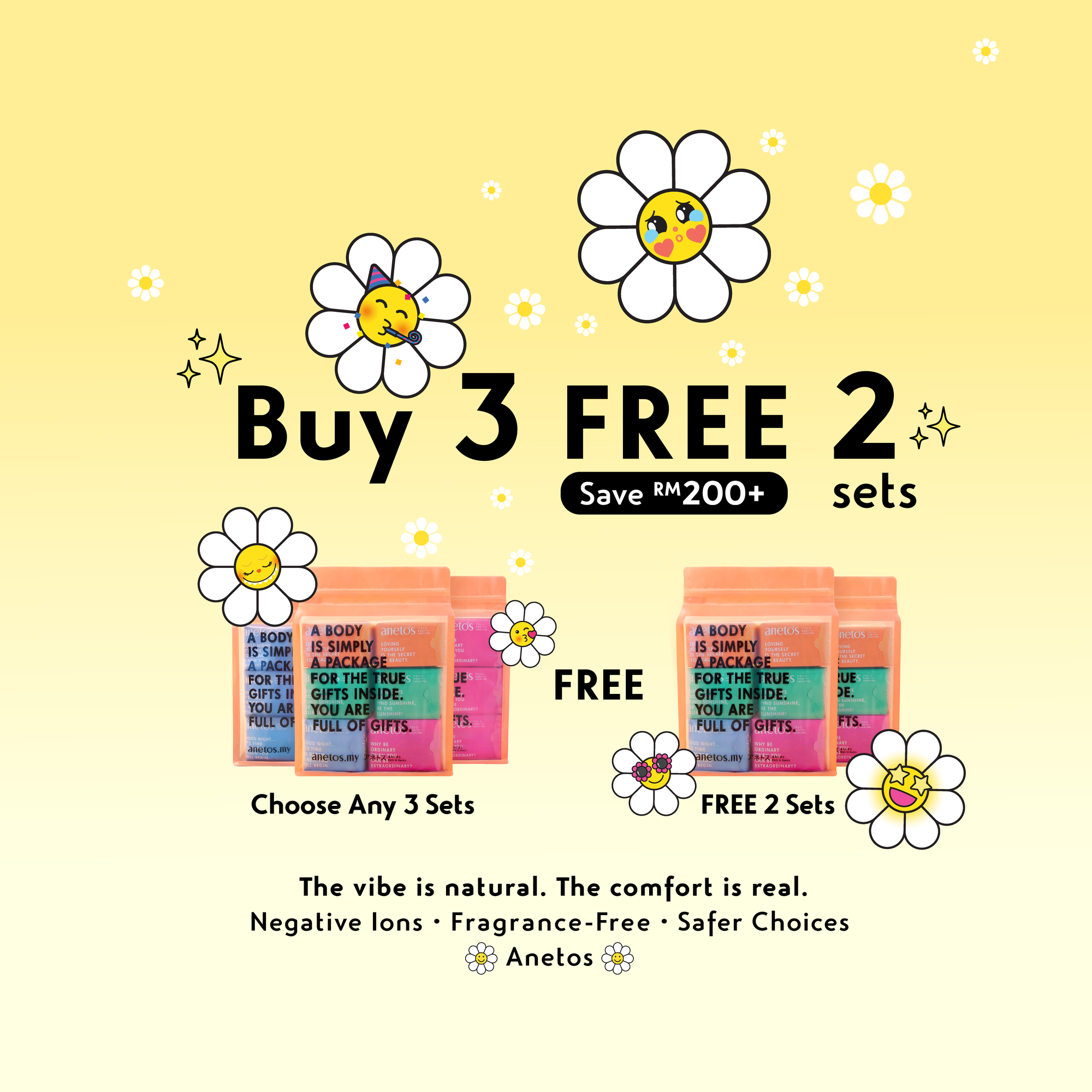 BUY 3 FREE 2!
